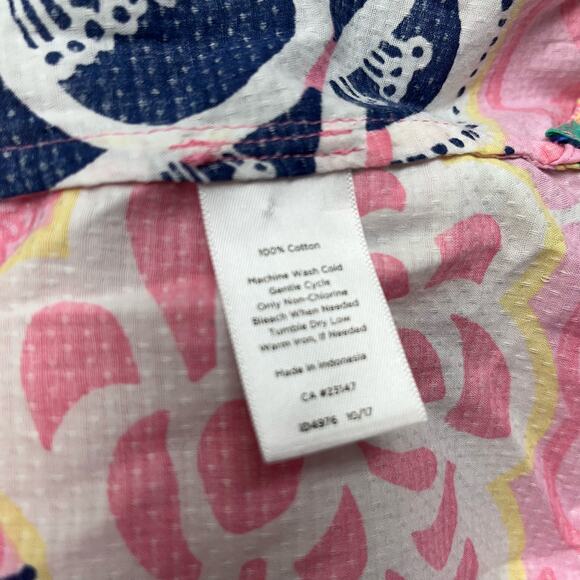 Talbots Floral Seersucker Button Down Top - Picture 6 of 6